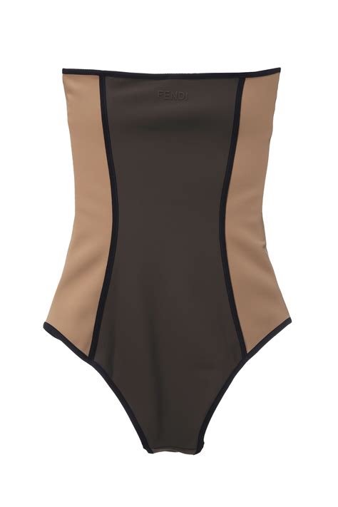 fendi one-piece swimsuit|fendi bikini brown.